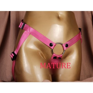 Hot-Pink Nylon Strap On Harness For Pegging/Pink Strap On/Lesbian Strapon/Adult Kinky Toy/Plus Size Strap-On/Strapless Strapon Belt-MATURE