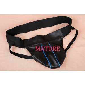 Soft Vegan Leather Jock Straps/Mens Leather Thong/String Thong/Gay Jock Harness/Sissy Training Panty/Leather Jockstrap/Packing Jock-MATURE