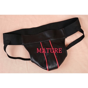 Męskie skórzane pasy do stymulacji krocza/Gejowska bielizna z uprzężą/Męska bielizna stringi/Jock Strap Packer/Skórzane pasy do stymulacji krocza dla mężczyzn/Gejowski fetysz-DOJRZAŁE