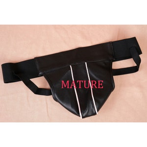Men&#39;s Vegan Leather Jockstrap/Men&#39;s G-Strings Thong/Zip Jock Strap Packer/Gay Fetish Underwear/Gay Jock Strap/Men&#39;s Lingerie Harness-MATURE