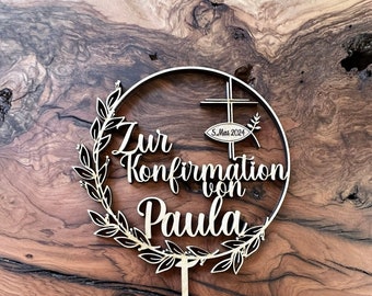 Cake Topper Confirmation individually personalized with name and date