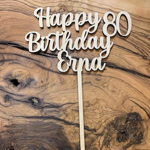 Blumenstecker Caketopper Individuell I Personalisiert Geburtstag