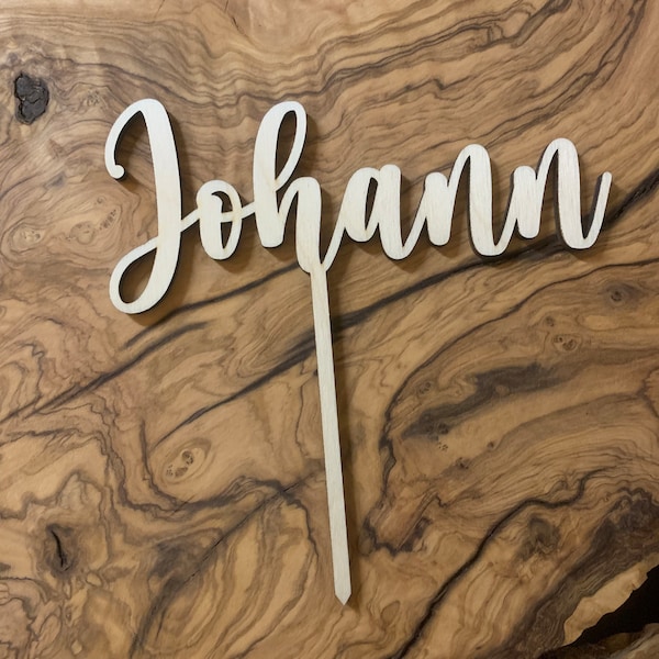 Cake Topper personalisiert aus Holz mit Name Geburtstag Tortenstecker