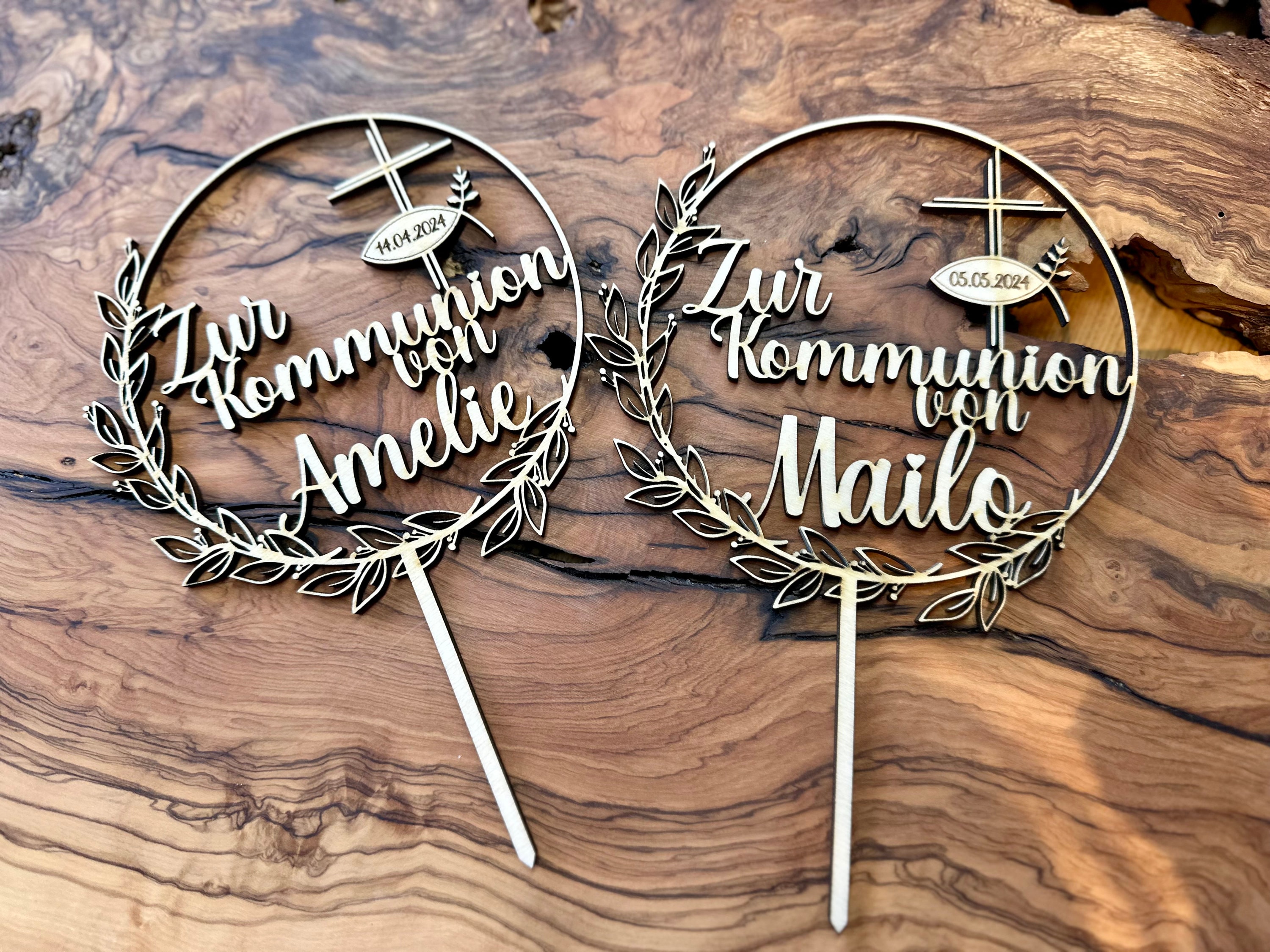 Cake Topper Communion individually personalized with name and date