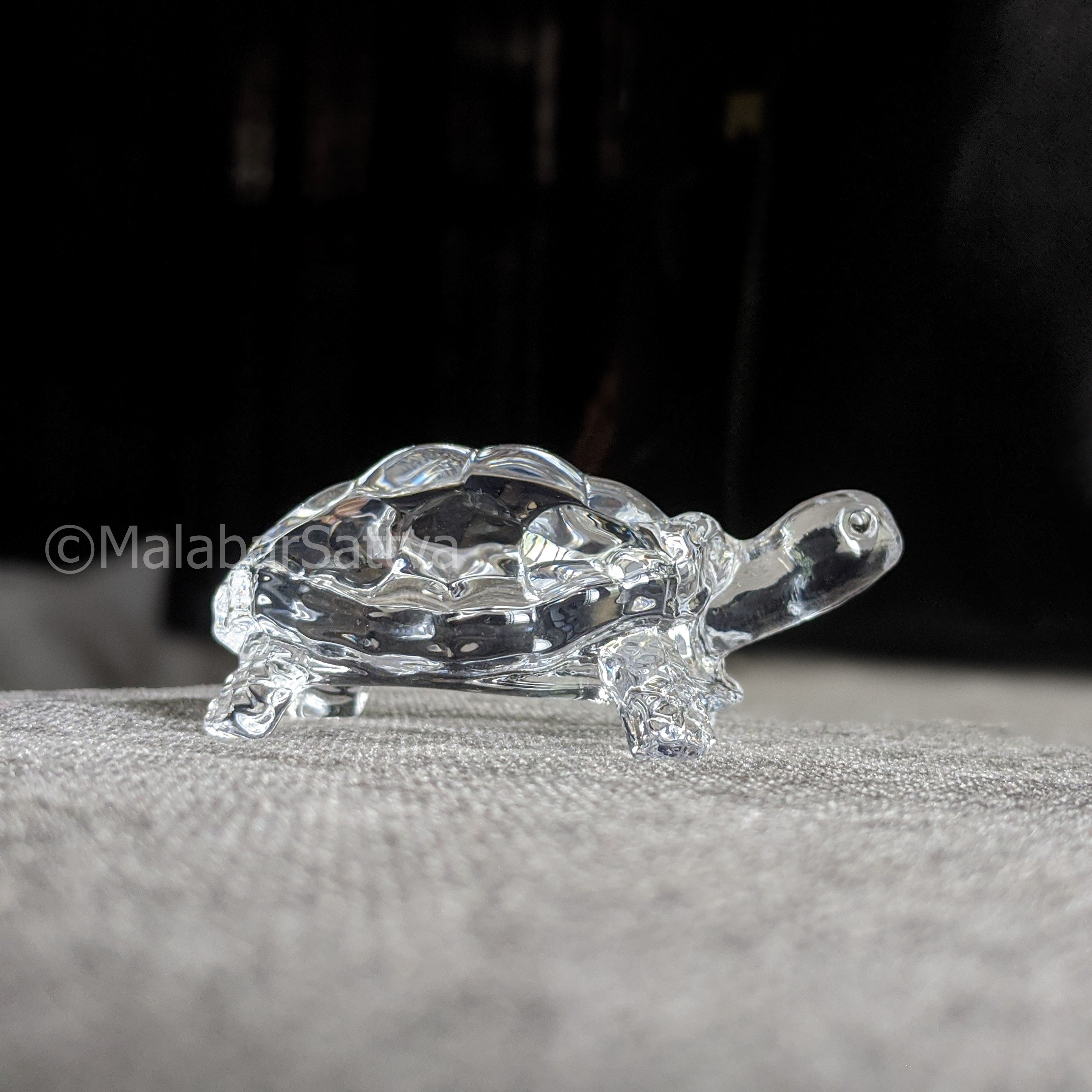 Clear Quartz Crystal Glass Turtle: Feng Shui Symbol of