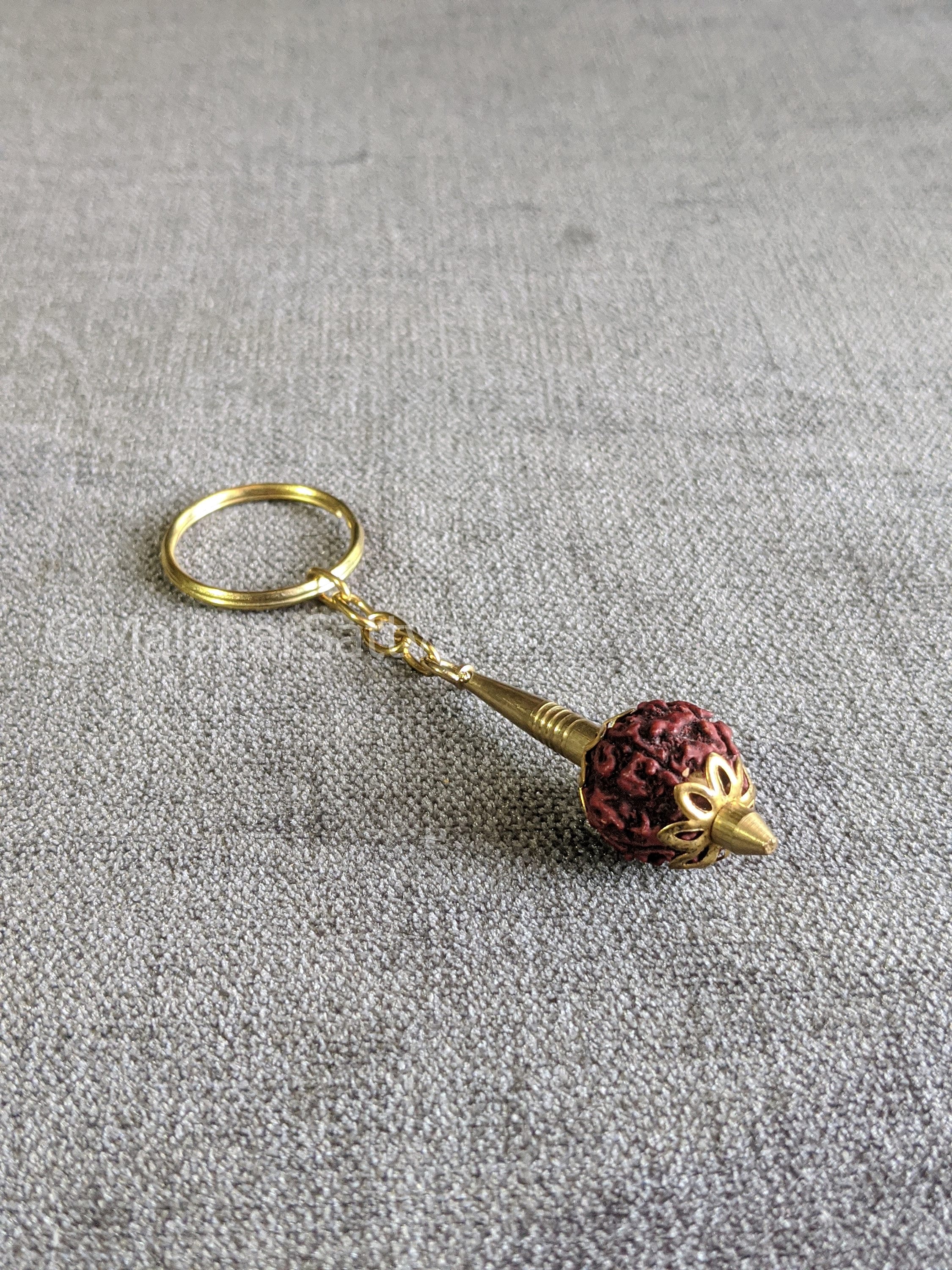 Rudraksha Gada Religious Keychain Lord Hanuman Gada Keychain