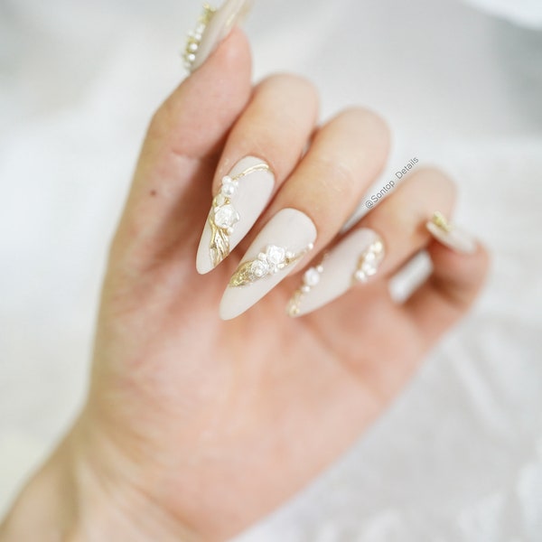 Wedding Nails for Bride Etsy