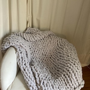Soft Wool Braided Blanket - Handmade to Order - Chunky Knit Throw