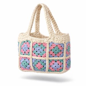 Sac patchwork bohème fait main au crochet – idée cadeau artisanale - carré granny