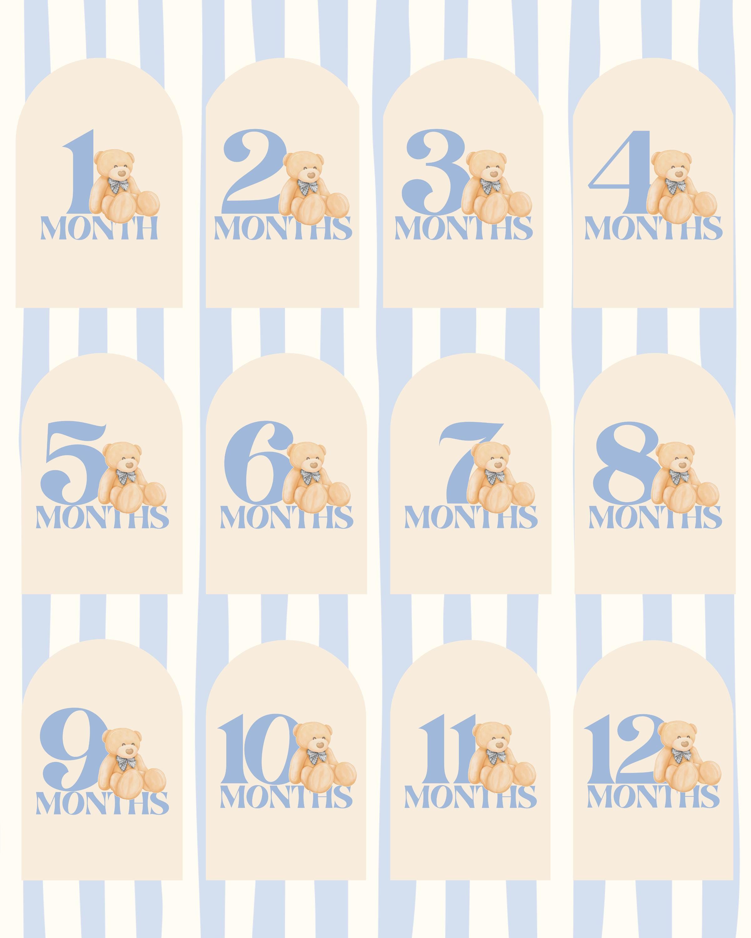 Teddy Bear Baby Milestone Cards - Etsy