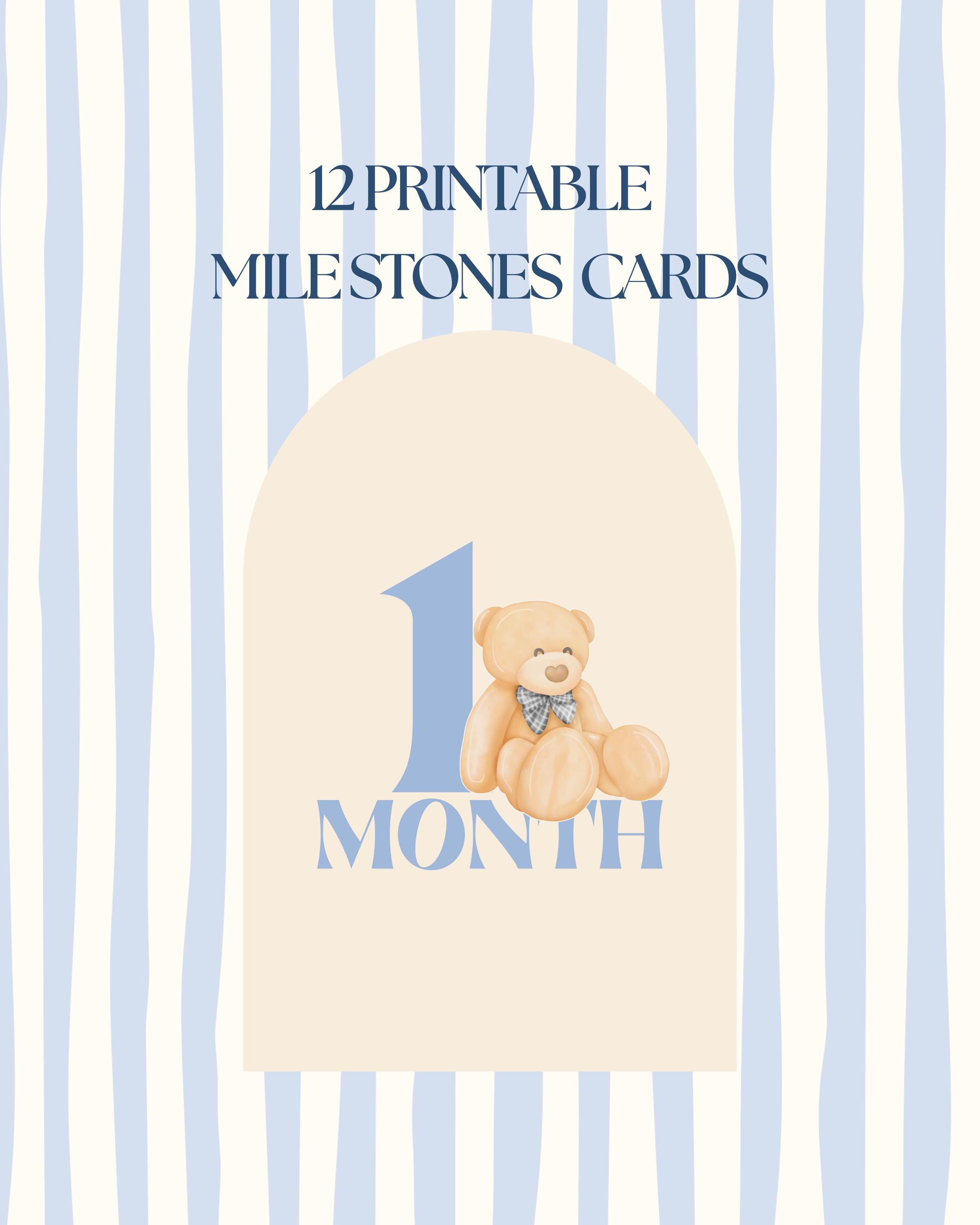 Teddy Bear Baby Milestone Cards - Etsy