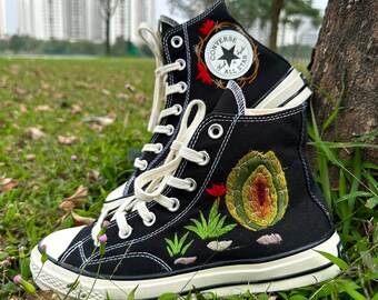 Embroidered Converse Chuck Taylor 1970s/Special cacti Embroidery Converse/Custom Converse High Tops/Converse Gifts For Her