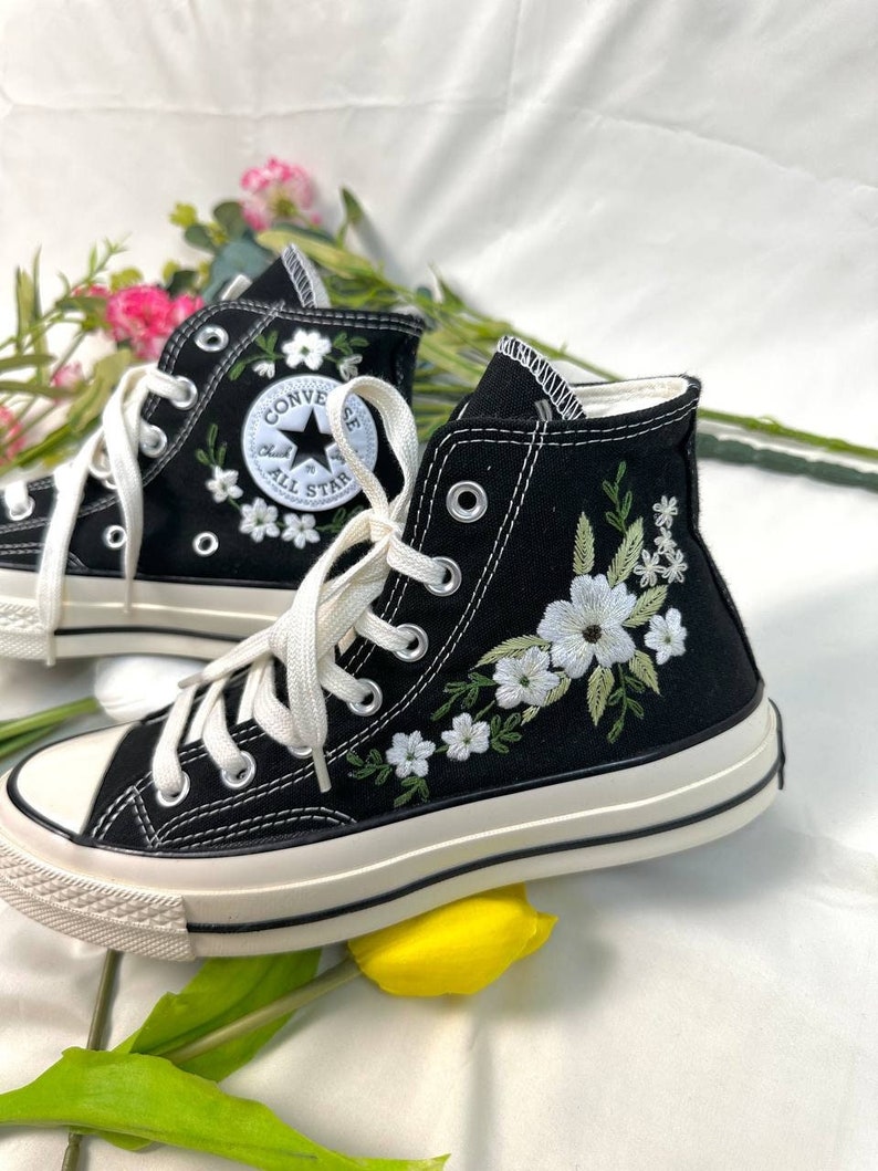 Embroidered Converse/wedding Converse/custom Converse White - Etsy