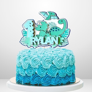 Baby Dinosaur Birthday Cake Topper | Personalised Dino Cake Topper | Dinosaur Party Theme | 1st Birthday