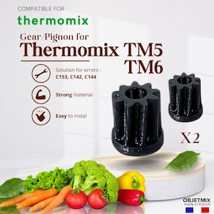 Thermomix TM5 TM6用ギア2個セット プレミアム品質 フランス製