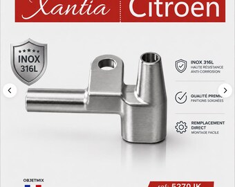 Stainless steel fitting for Citroën Xantia - 4-way LHM fluid - Ref: 5270JK