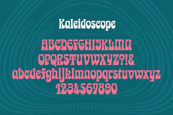 アート・デザイン・音楽 Schriftbilder:Experimentelle Kalligrafie Kaleidoscope Psychedelic Font | Creative Market