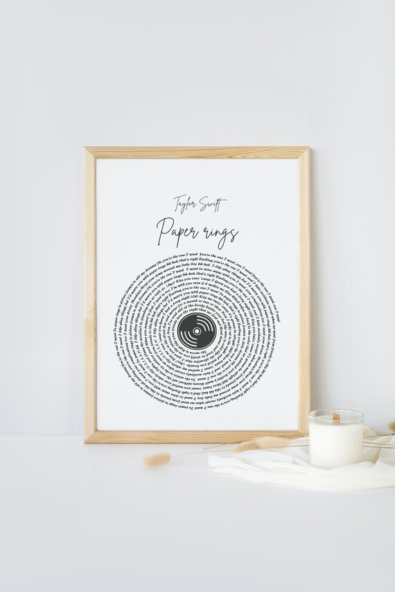 Paper Rings Lover Taylor Swift Print Red Taylors Version Etsy