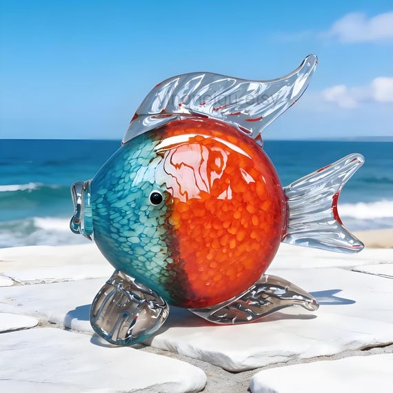 Art Glass fish, Glass Sculpture, Hand Blown Glass, Art Glass Sculpture