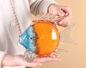 Art Glass fish, Glass Sculpture, Hand Blown Glass, Art Glass Sculpture