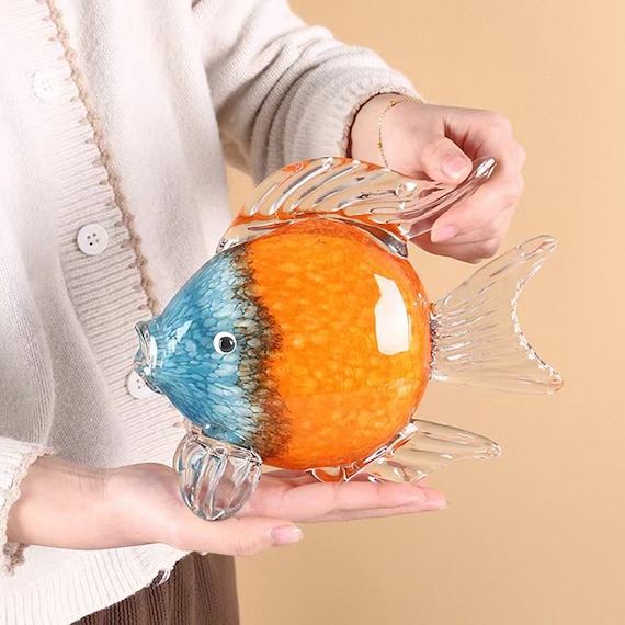 Art Glass fish, Glass Sculpture, Hand Blown Glass, Art Glass Sculpture