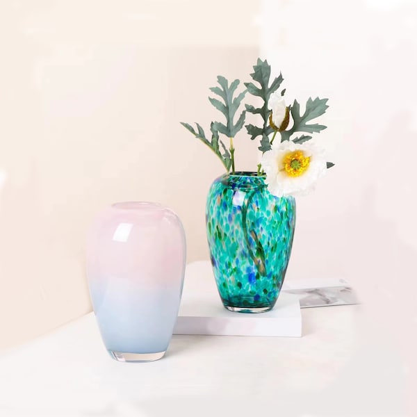 Hand Blown Glass Vase,Murano Glass Vase,Art Glass Vase,Handblown Glass Vase