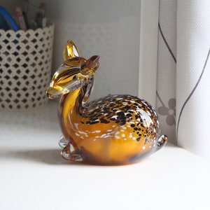 Art Glass sika deer, Glass Sculpture, Hand Blown Glass, Art Glass Sculpture