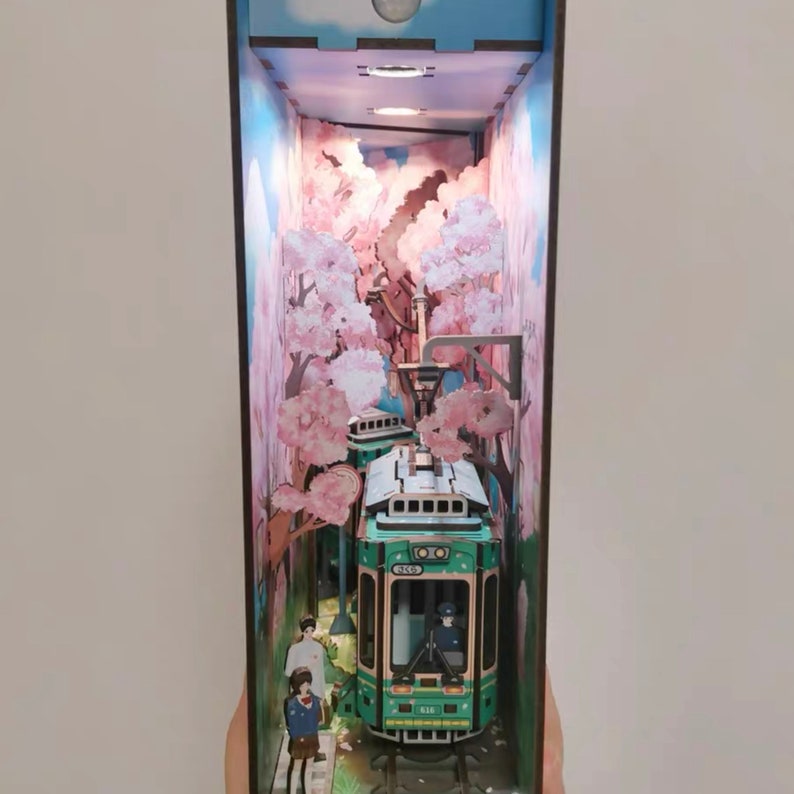 DIY Book Nook Japan Book Nook Diorama Sakura Bookend Etsy
