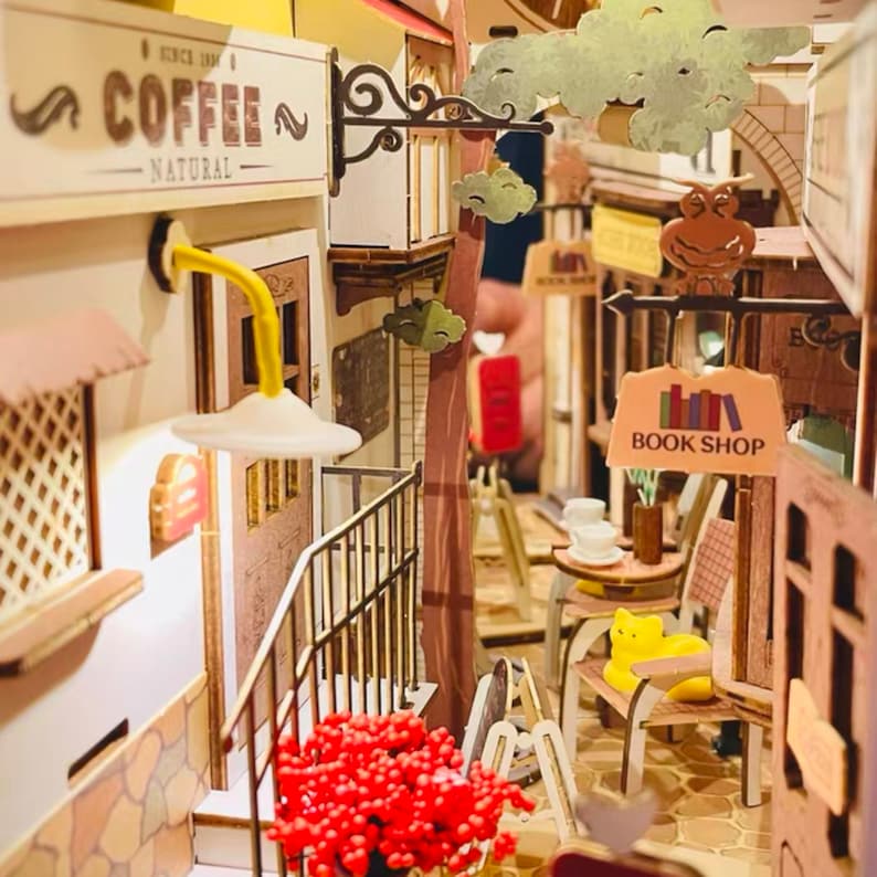 DIY Book Nook Alley Kit / Sunshine Town Diorama Miniature / Etsy