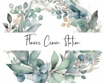 Flower Crown Station Activity - Bridal Shower Flower Crown Station Idea - DIY Flower Crown Making Hen Party Activity PDF Download