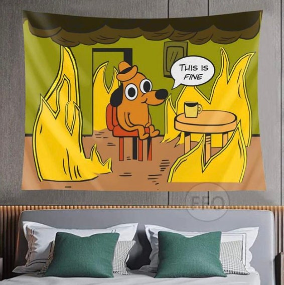 This Is Fine - Meme Metal Wall Art - TrophySmack