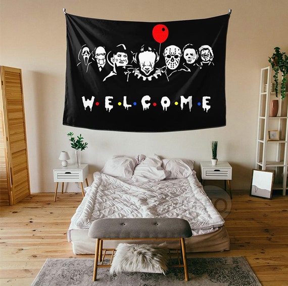 The Horror Scary Movie Welcome Tapestry Scary Cool Wall Decor