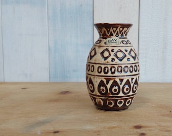 Bay keramik west germany fat lava vase model 92-14 shades of brown in design by Bodo Mans