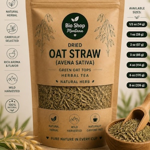 Haferstroh-Kräutertee, Avena Sativa, grüne Haferspitzen, getrockneter Kräutertee, unterstützt das Nervensystem, natürliches Kraut