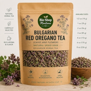 Bulgarian Red Oregano Tea, Leaves and Flowers Dried Herbs