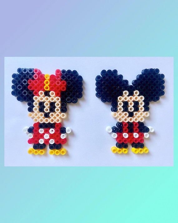 Hama Beads, Mickey Mouse, Minnie Mouse, Design, Pin Badge, Keyring, Magnet,  Hairclip, Necklace, Decoration -  Norway