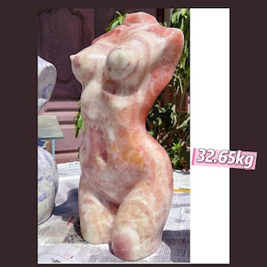 32.65kg，Natural Carved Afghan jade goddess，Crystal Healing ,Crystal body,  Goddess Body, Goddess Body , Large Crystal Model，red Afghan jade