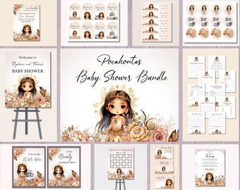Pocahontas Baby Shower Bundle: Boho Prinzessin (Digitaler Download)