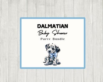 Puppy Baby Shower Bundle: Blue Dalmatian Decor (Digital Download)