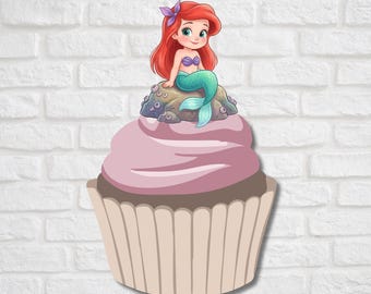 Ariel Gift Tags and Cupcake Topper Bundle, Little Mermaid Favor Tag Pack (Digital Design)