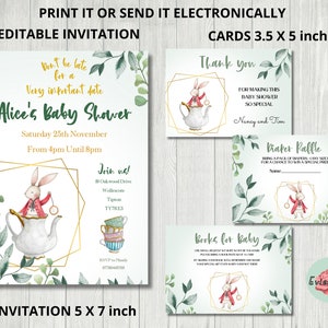 Wonderland Baby Shower Invitation Bundle: Botanical Greenery (Digital Download)