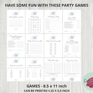Juegos de Baby Shower de Elefante, Adivina el Cartel de Llegada, Actividades Imprimibles, Decoración de Fiesta de Bebé Niño, Descarga Digital