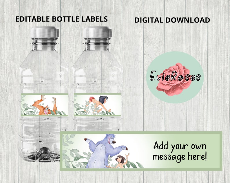 Jungle Baby Shower Bundle: Editable Invitation, Signs (digital Download ...
