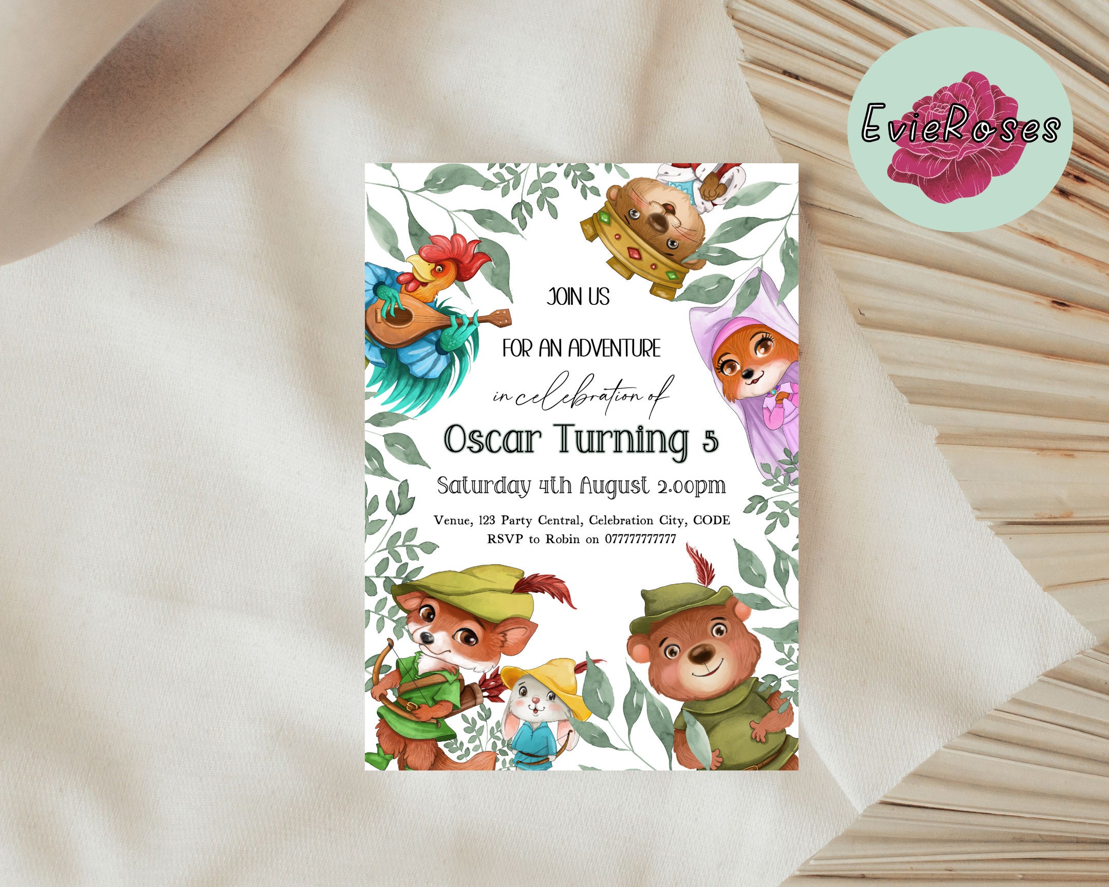 Robin Hood Birthday Invitation: Woodland Adventure (digital Download ...