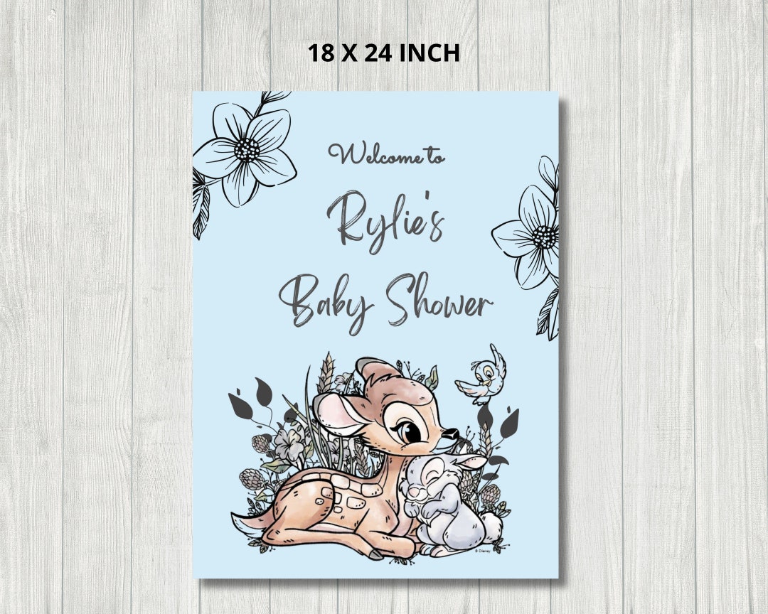 Bambi Custom Sign for Neutral Baby Shower - Etsy