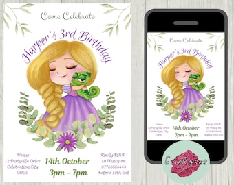 Rapunzel Birthday Invitation: Tangled Princess Party (Digital)