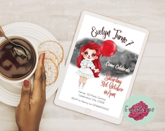Scary Clown Girl Birthday Evite: Horror Movie Theme (Digital Invite)