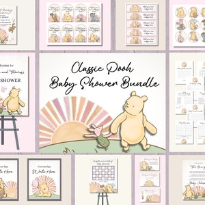 Winnie the Pooh Baby Shower Bundle: Party Decor, Games (Digital Design)