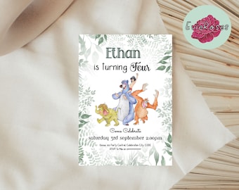Jungle Birthday Invitation: Mowgli Party, Editable Text (Digital Download)