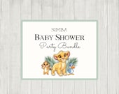 Lion King Baby Shower Prints: Simba Invitation Party Pack, Prince Baby Announcement (Complete Bundle)